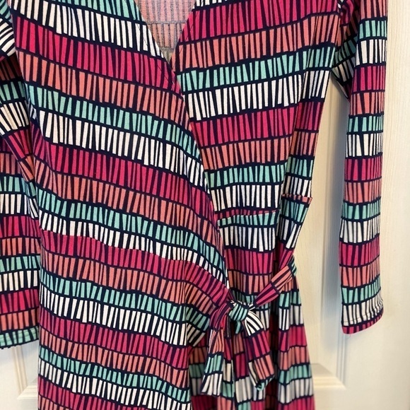 NWT All For Color stripe print knit wrap dress - Picture 7 of 7